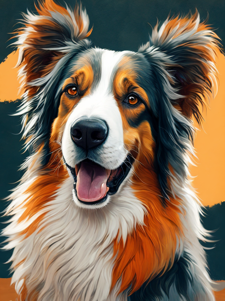 australian shepherd, Pablo Picasso style