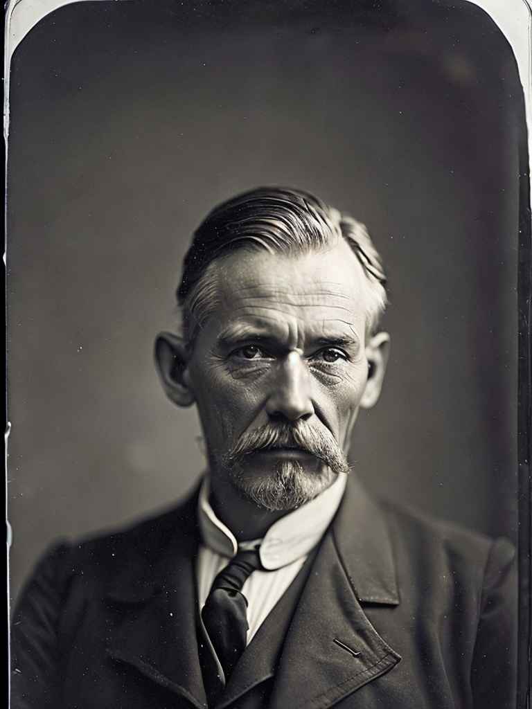 a wet plate photograph of a old Titanic captain