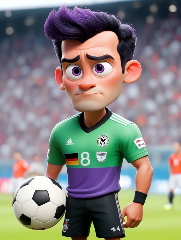 German soccer player purple black hair wear germany jersey