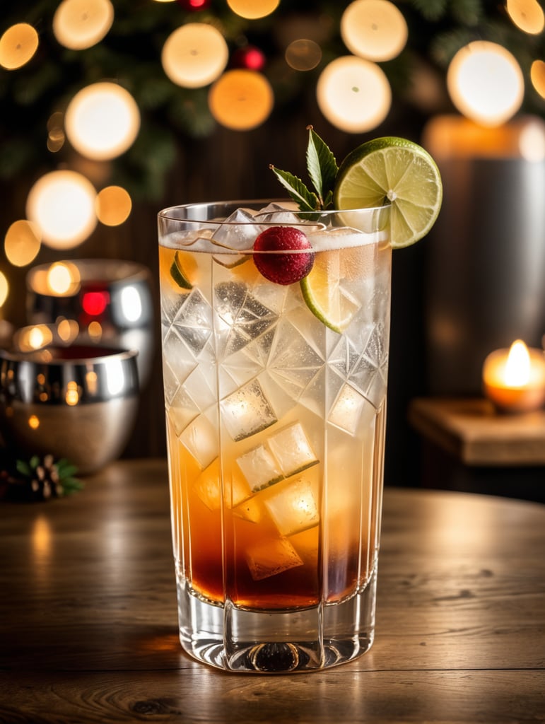 Highball wood very blurry Christmas