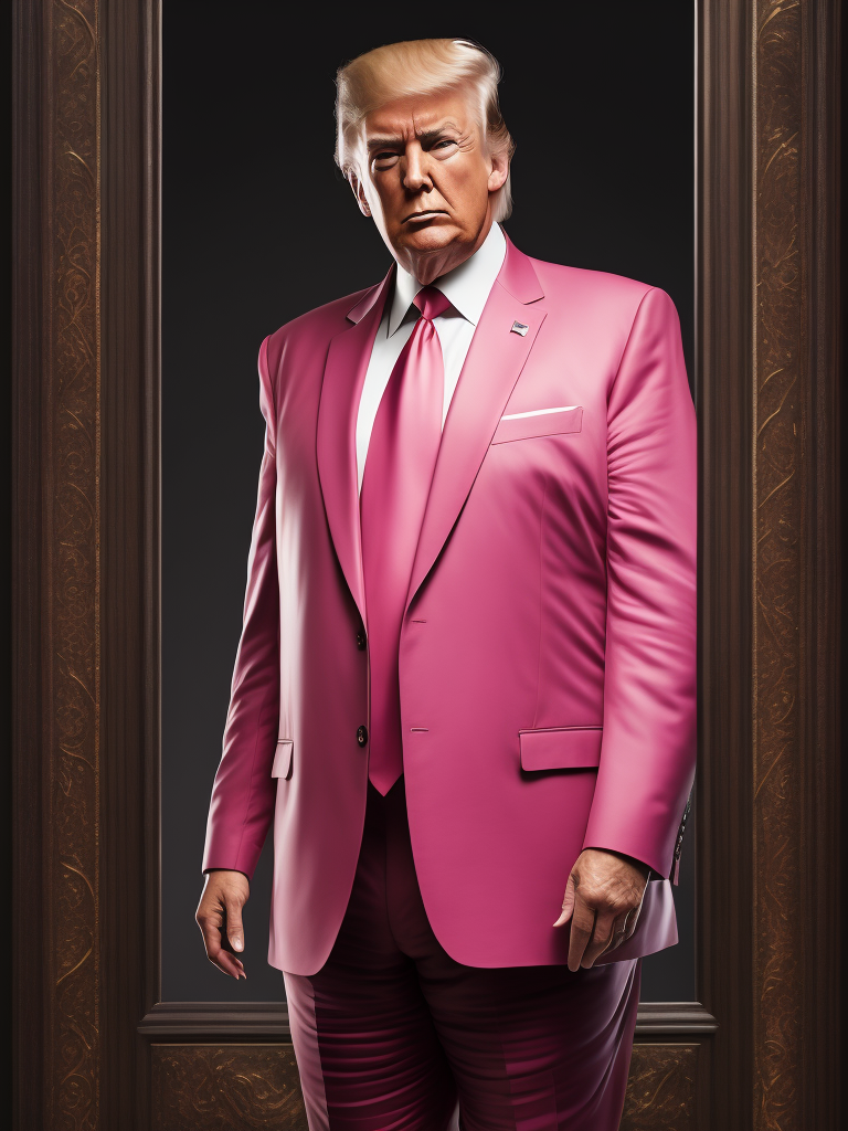 Donald trump in a pink suit