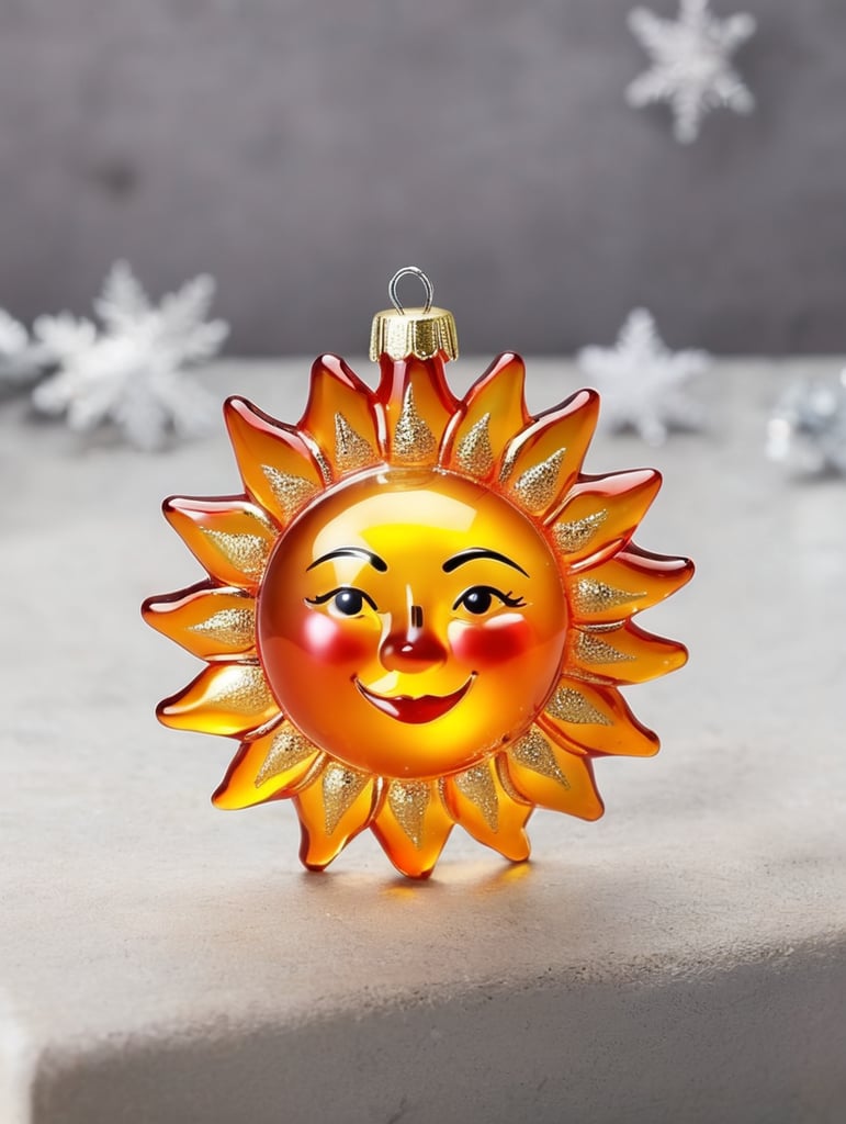 sun small glass glass figure, Christmas toy for the Christmas tree