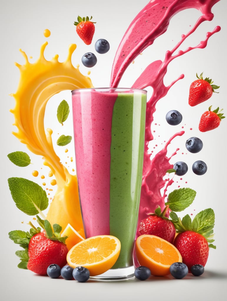 nutritious smoothie with a dynamic splash