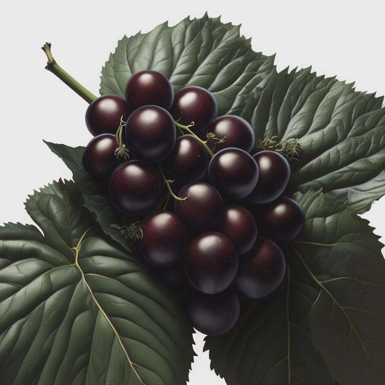 Grapes with leaves and roses, Vintage, digital art style, white background,Photoillustration, Art Deco