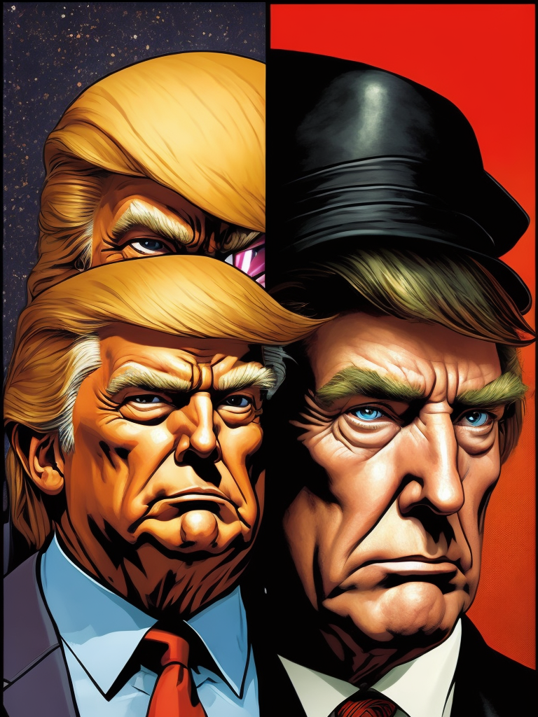 Donald Trump, Hero Portrait, Comics, Marvel, Horror, USA, style of Richard Corben