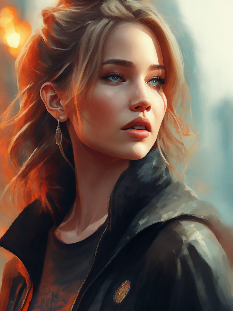 Jennifer lawrence as Victoria's Secret model walking down the catwalk, high definition, photography, cinematic, detailed character portrait, detailed and intricate environment,