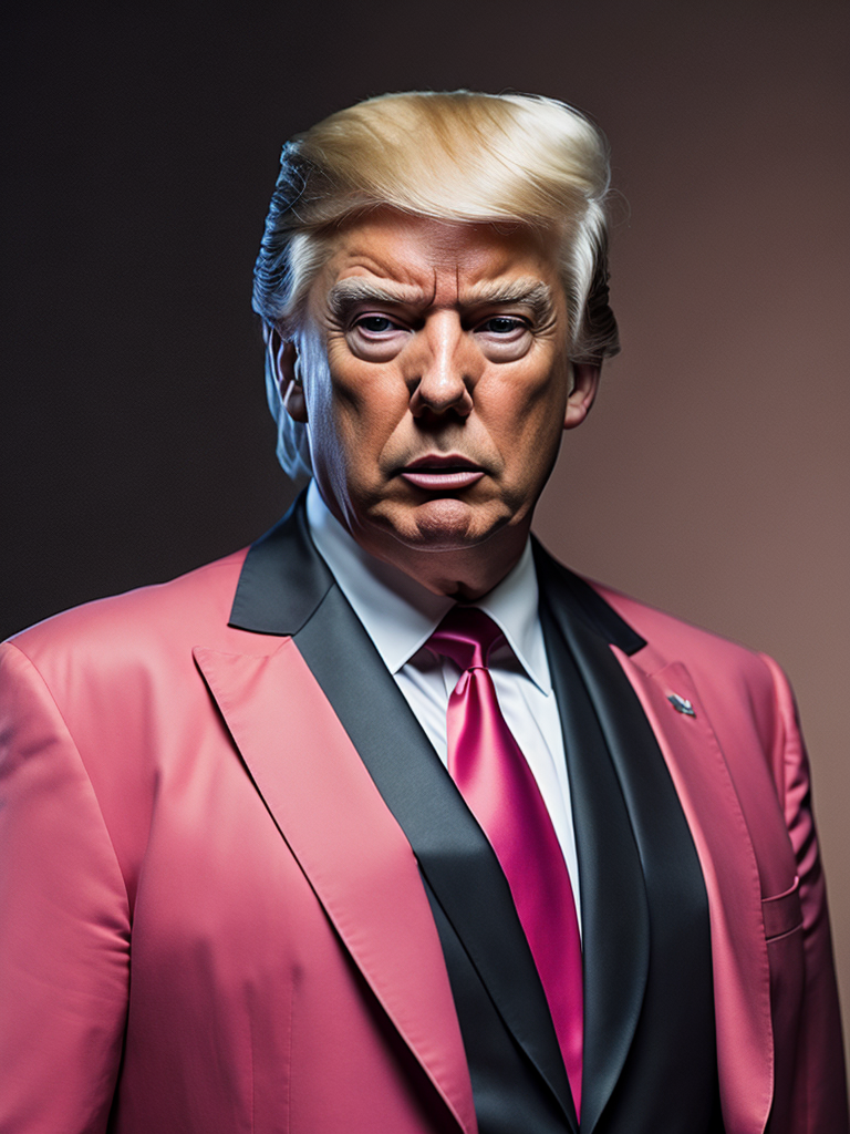 Donald trump in a pink suit