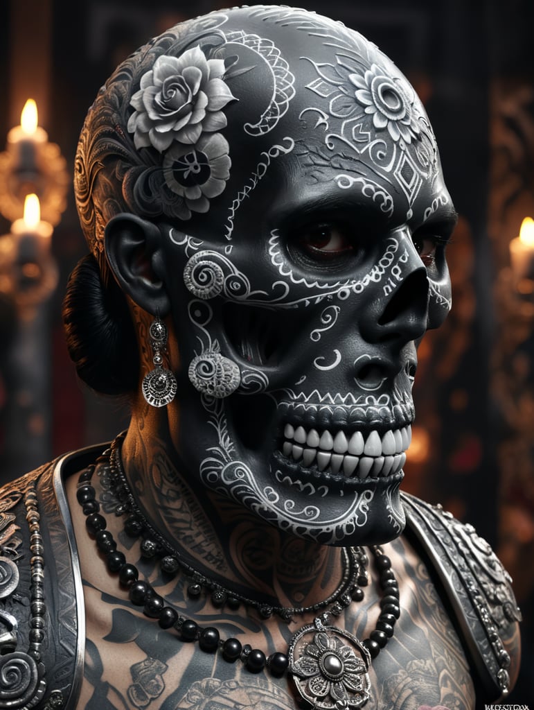 mexican tattoo mexico black white Día de Muertos