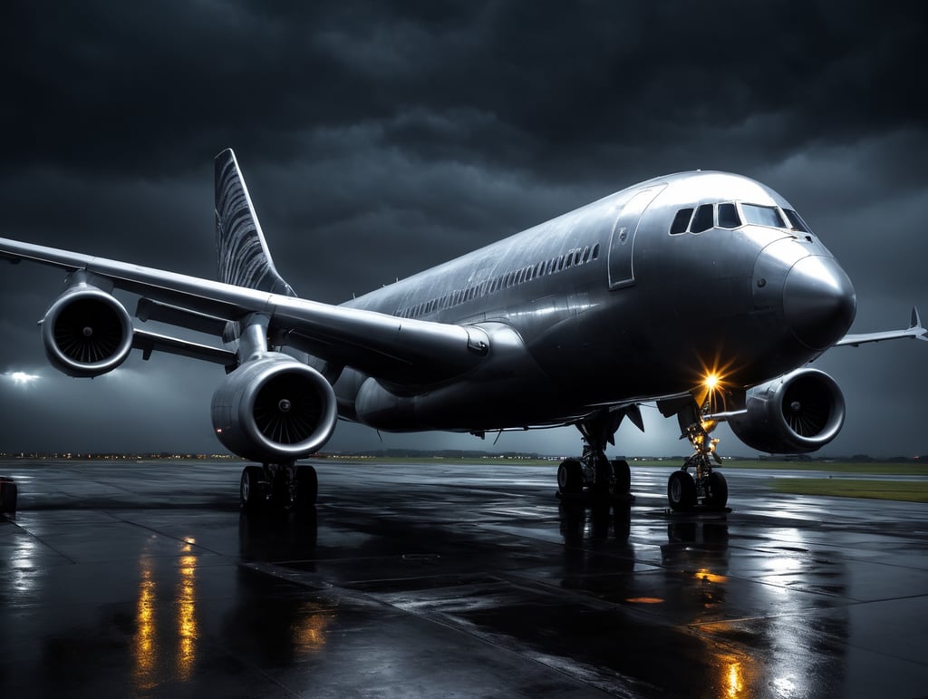 a airplane repaired with silver duct tape