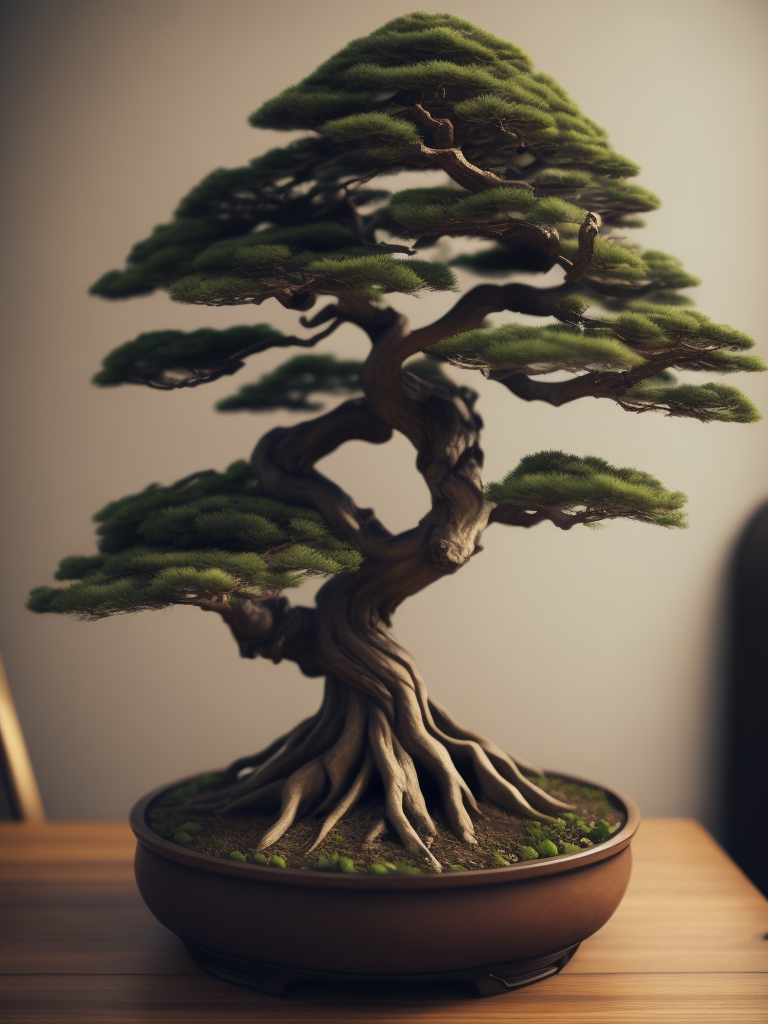 bonsai tree, tilt shift, depth of field