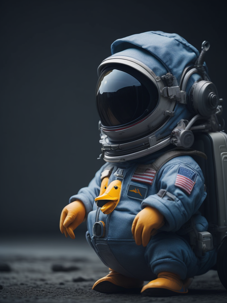 A little duck with an astronaut suit digital art