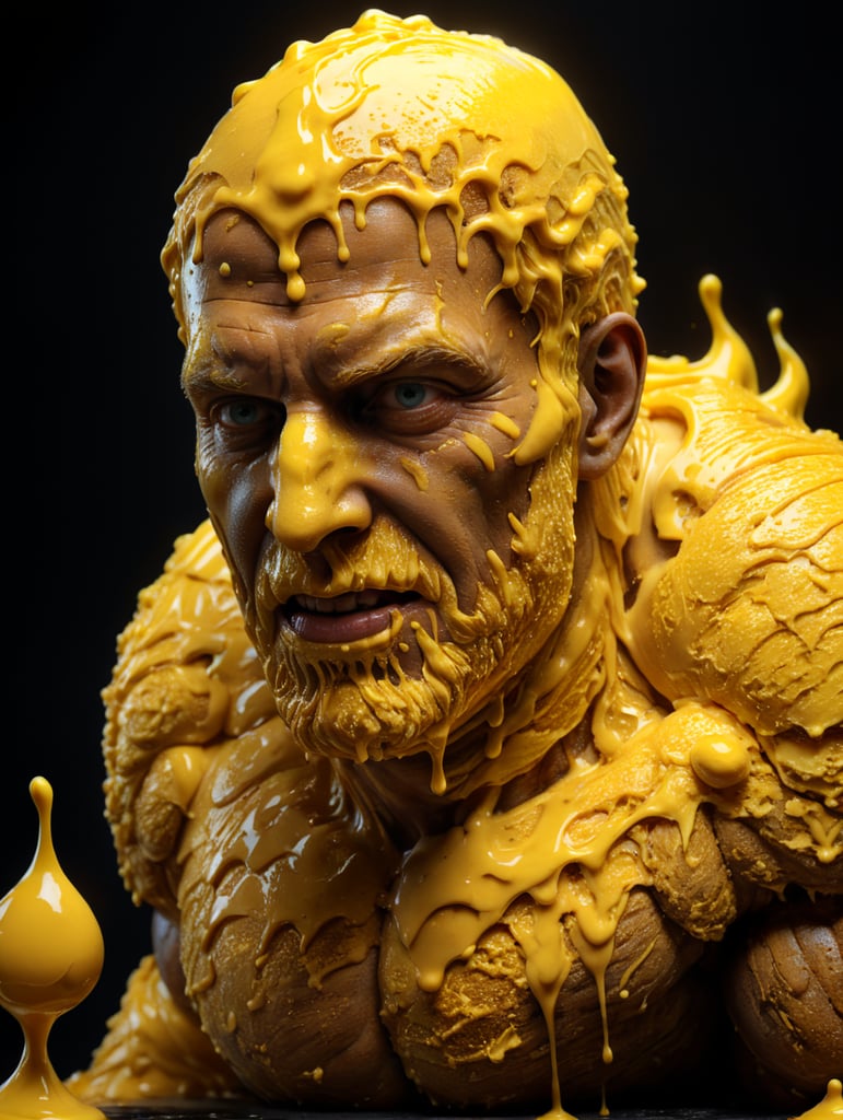 a person made of butter, melted, everything butter color