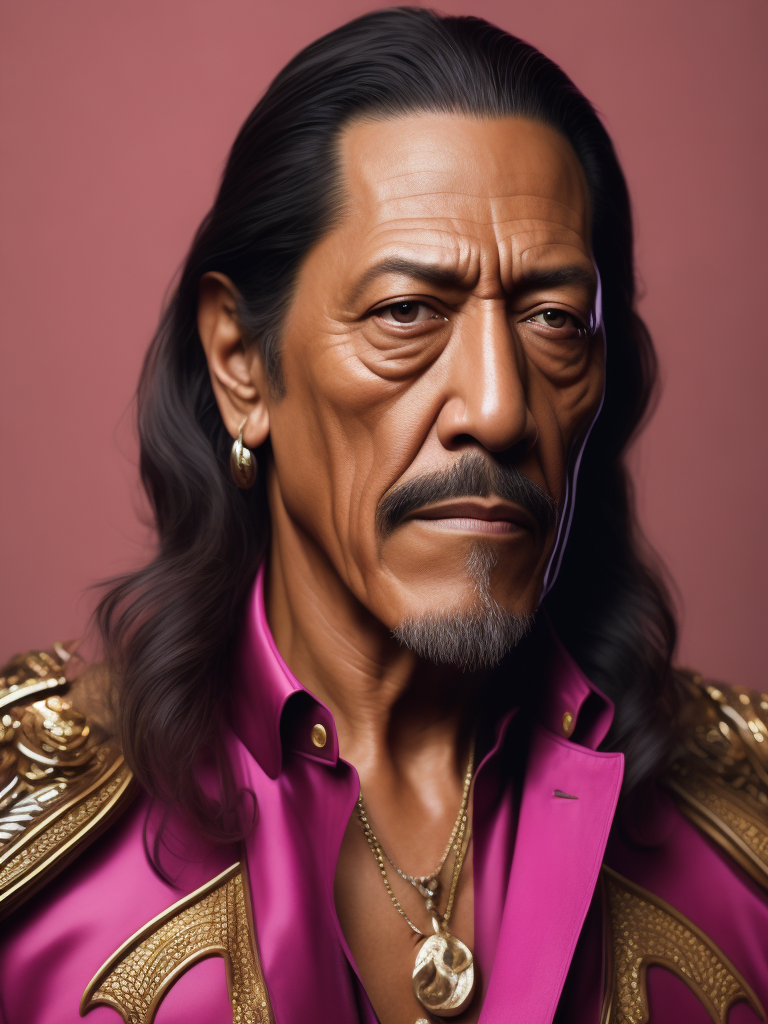 Danny Trejo in pink Barbie clothes