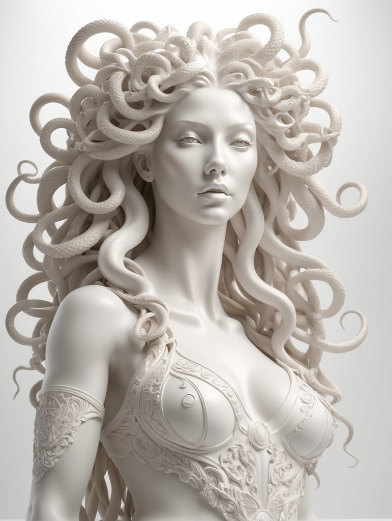 highly detailed full body of medusa