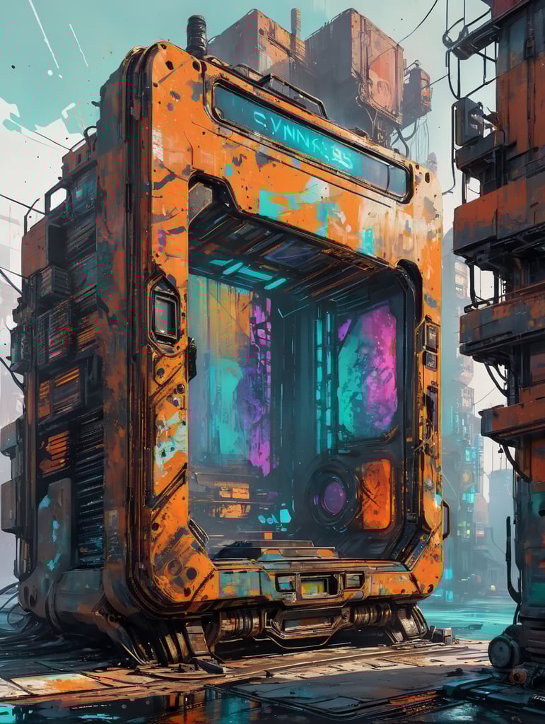 Futuristic Play Station Console Portatil Cyberpunk