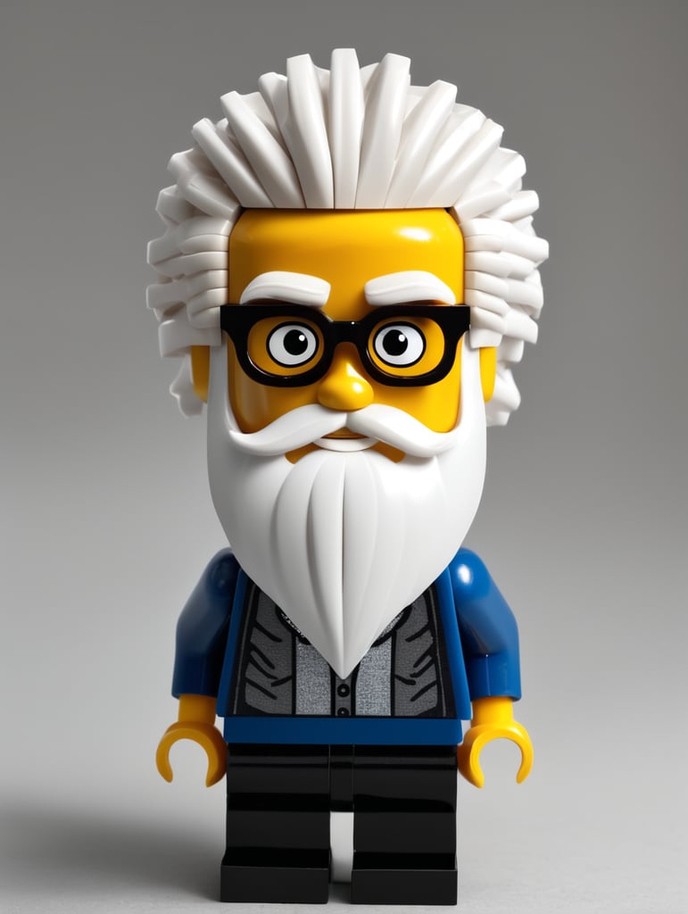 create a lego character with white hair