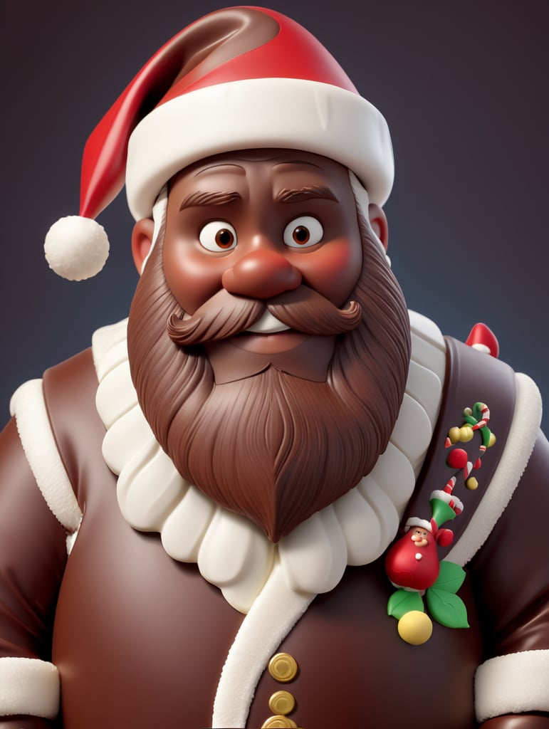 A chocolate Santa figure, made from milk chocolate