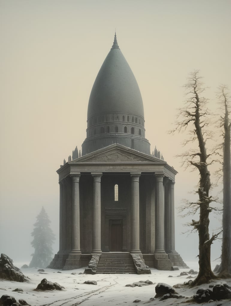 An old temple by Caspar David Friedrich