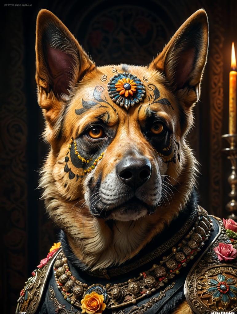 Day of the dead German shepherd