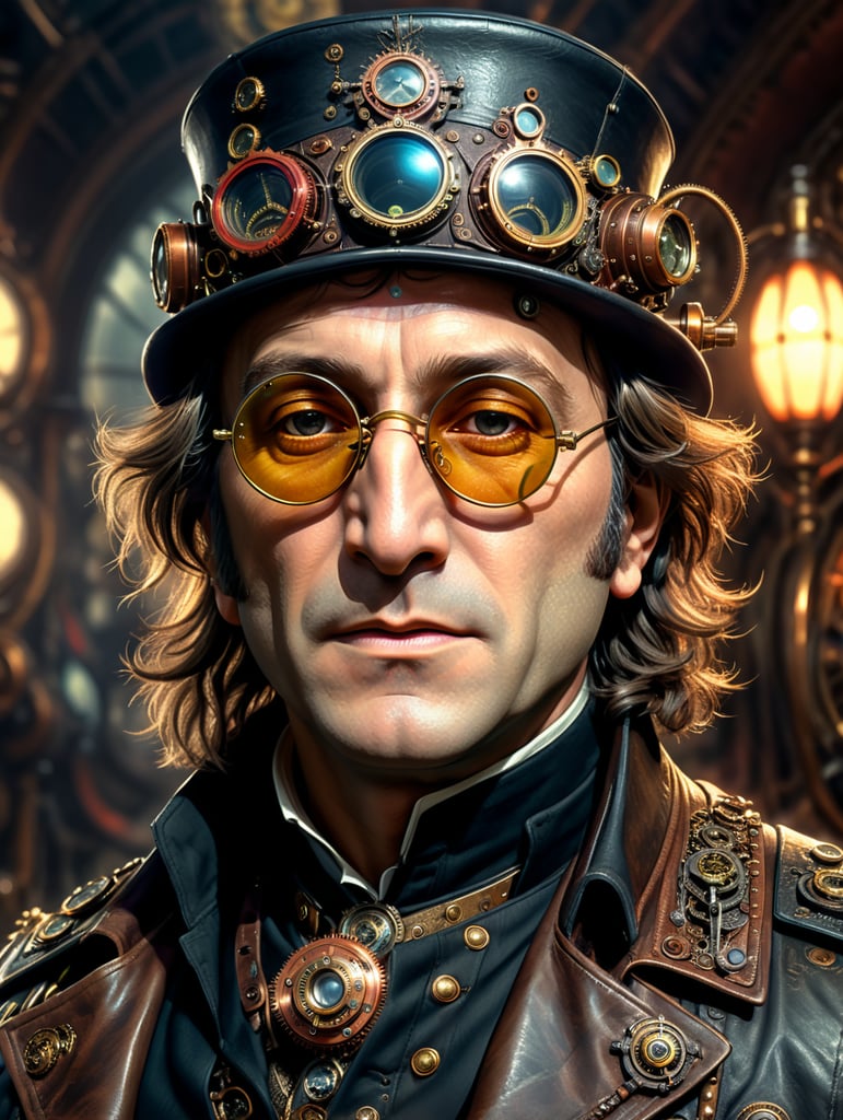 John Lennon wearing a steampunk