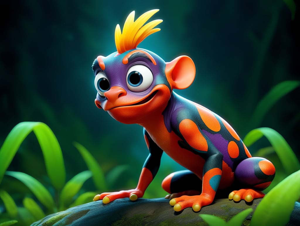 Harlequin frog from a wild tribe.