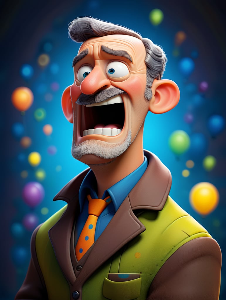 Half-body cartoon Portrait of Louis Pasteur, bright and saturated colors, highly detailed, sharp focus, Bright expressive, Dramatic Lighting, Depth of field, Incredibly high detailed, on a white background