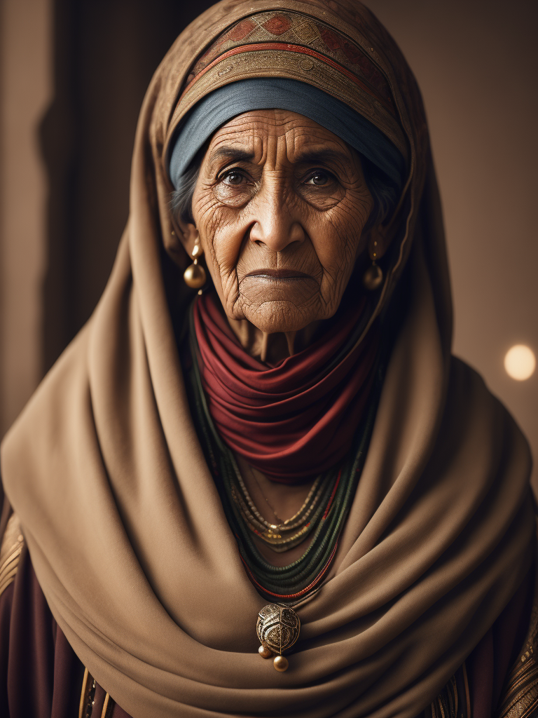 native omani old woman in national dress