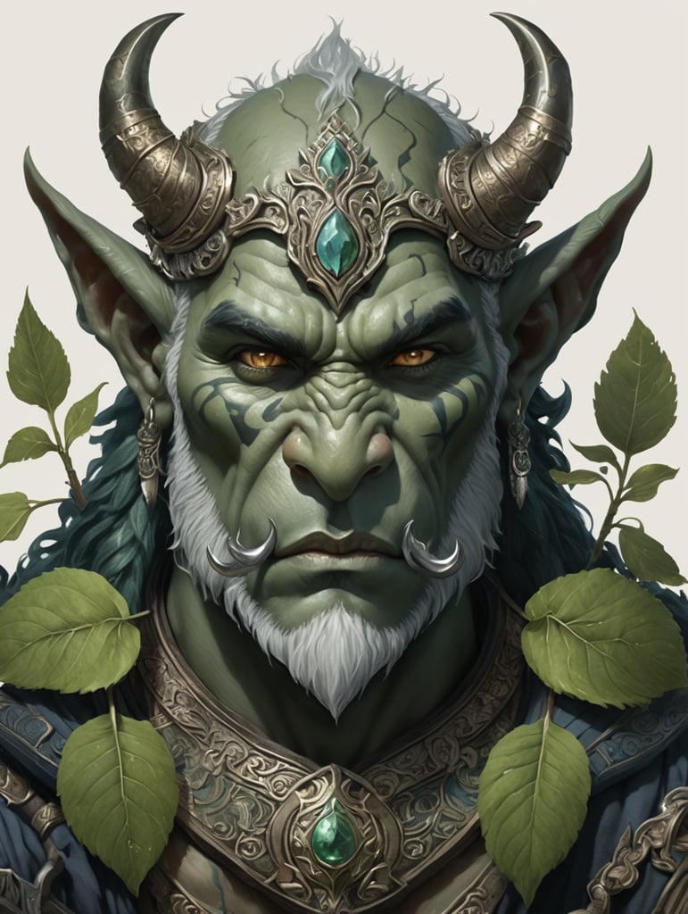 half orc druid with mask