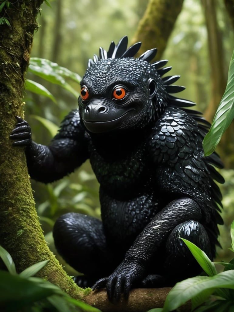 Kocsu: The Mysterious Inhabitant of the Rainforest Welcome to the depths of the Rainforest, where Kocsu, a unique and mystical creature, has found its home. This small, black, slimy animal is not just a simple creature but one of the most important inhabitants and wonders of the rainforest. Appearance: Kocsu is a creature with black, slimy skin, and its slippery surface helps it move effortlessly through the dense rainforest. With its unique appearance and shimmering feathers, it almost magically blends into its surroundings. Size and Shape-shifting: Though small in stature, Kocsu possesses a special ability: the power to change its body size, adapting to various situations for survival. This allows it to easily adjust to the diverse terrains of the rainforest. Diet: Kocsu enjoys feasting on tropical fruits such as bananas and mangoes. However, occasionally, it consumes smaller animals, contributing to the balance of the rainforest ecosystem. Behavior: During the night, Kocsu spend