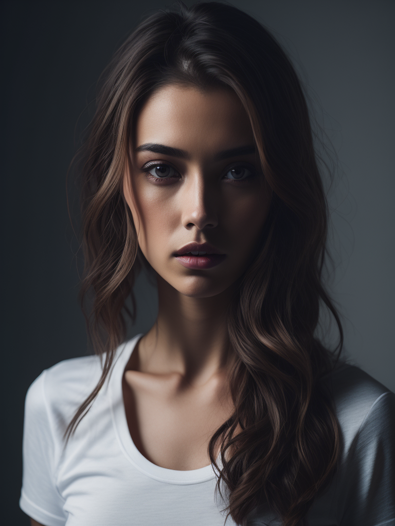 a women wearing white t-shirt