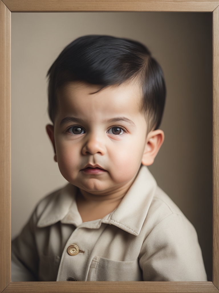 portrait of Joseph Stalin as a kid, 6 month old, happy emotions on his face