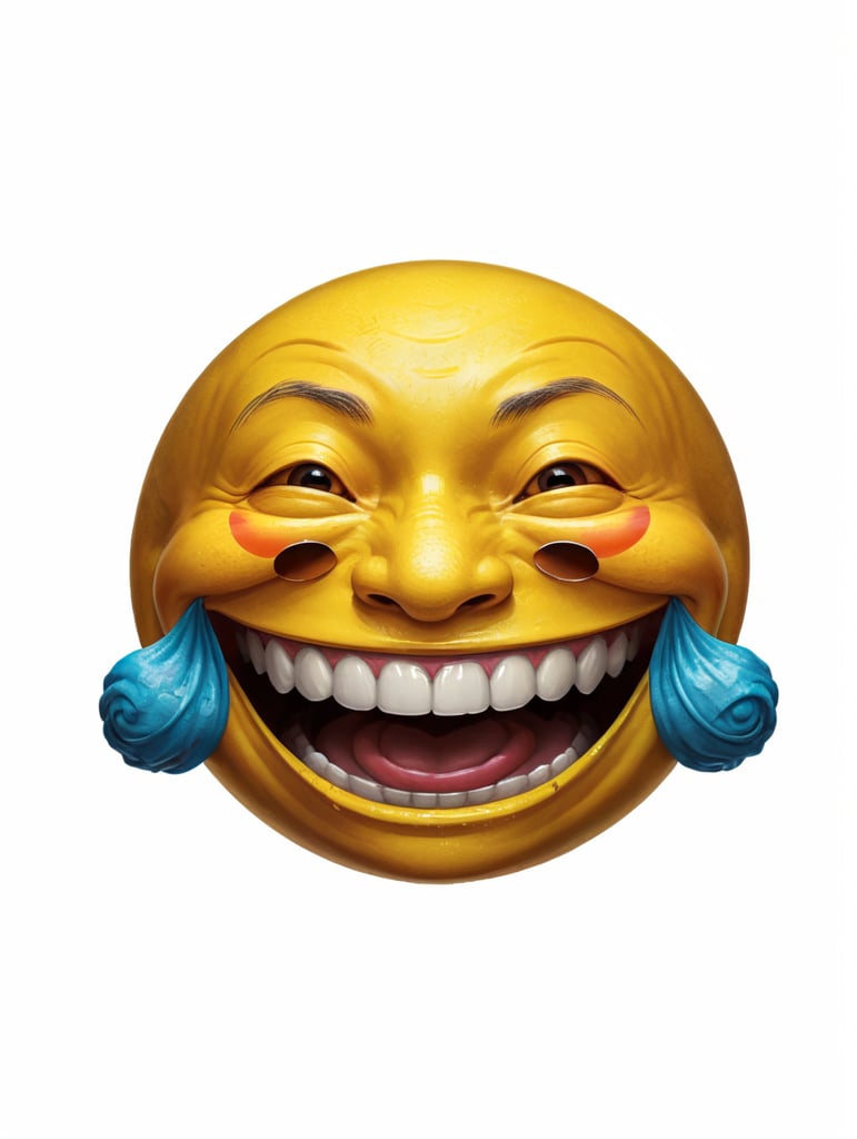 Extreme happiness, Chinese laughter emoji as a human