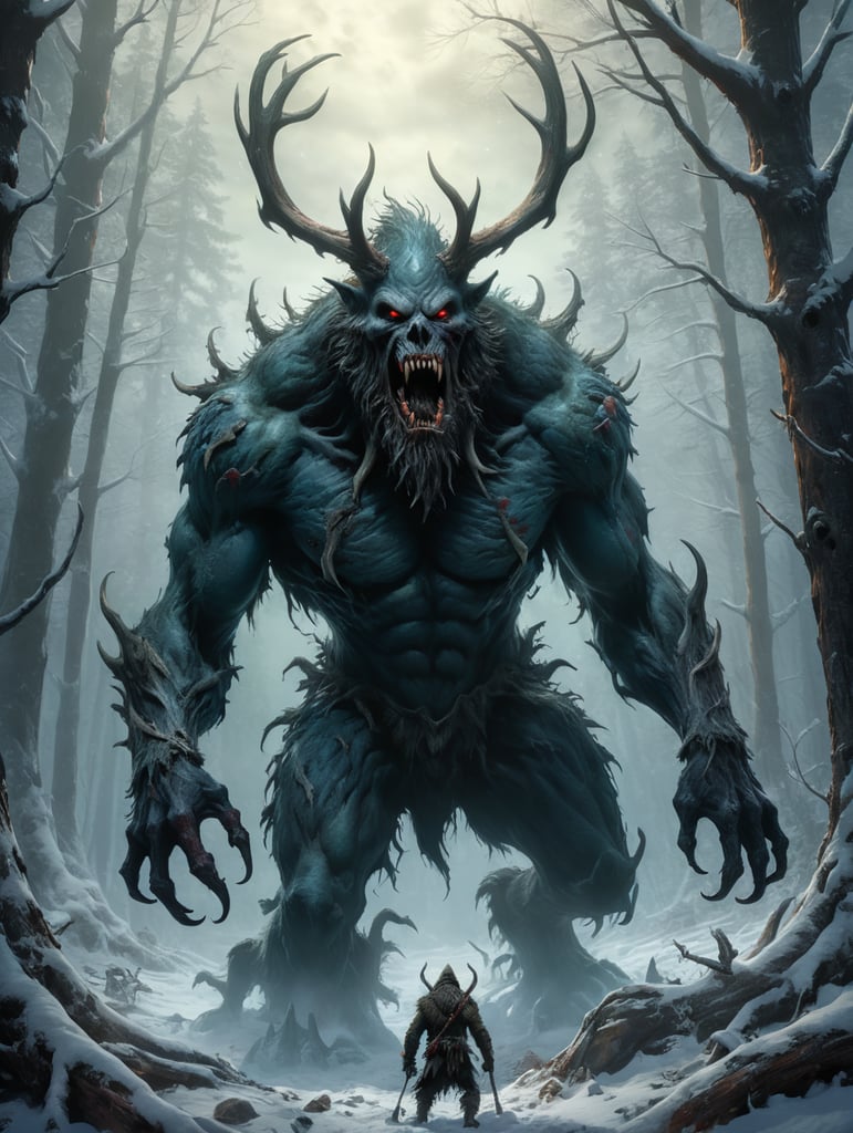 Wendigo or windigo is a man-eating spirit in Algonquin mythology. a symbol of insatiable hunger and a hungry winter.