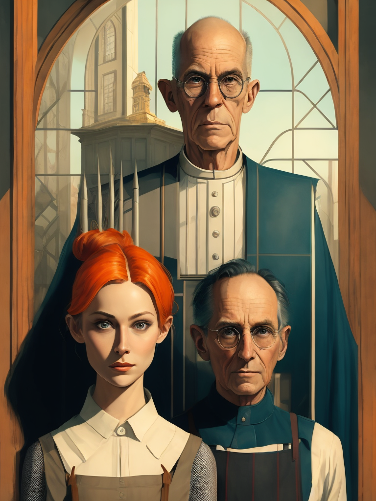 American Gothic Grant Wood, real life