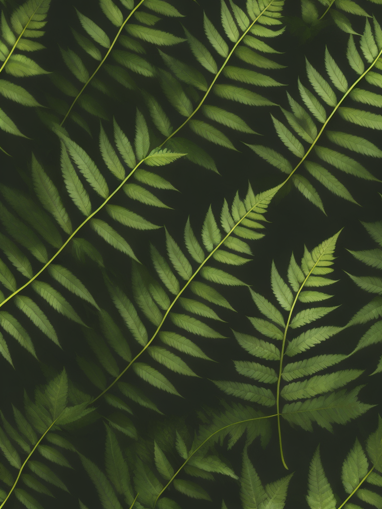 Premium Free ai Images | fern leafs pattern background top view organic ...
