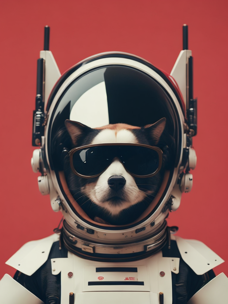 minimalistic fashionable gloomy portrait of space rocket robot, fur details, minimalistic design, minimal details, Versace, givenchy, film still from Wes Anderson, photograph, photoreal, 200mm, HD, f 2.0, highly detailed, accurate
