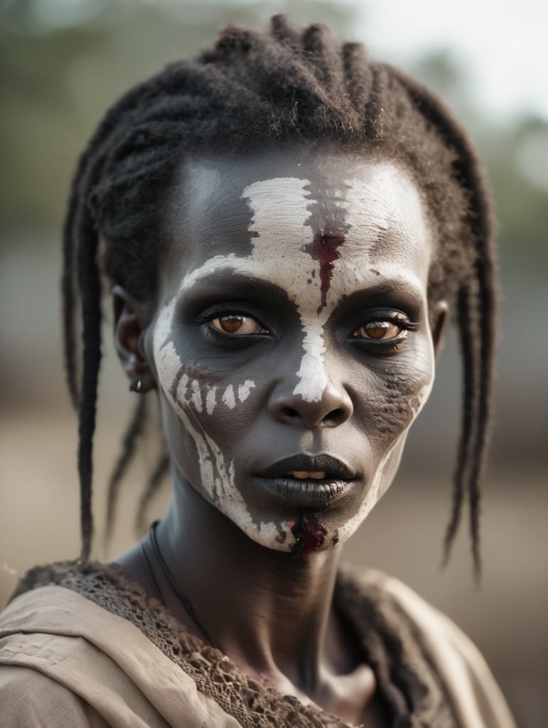 Beautiful african zombie