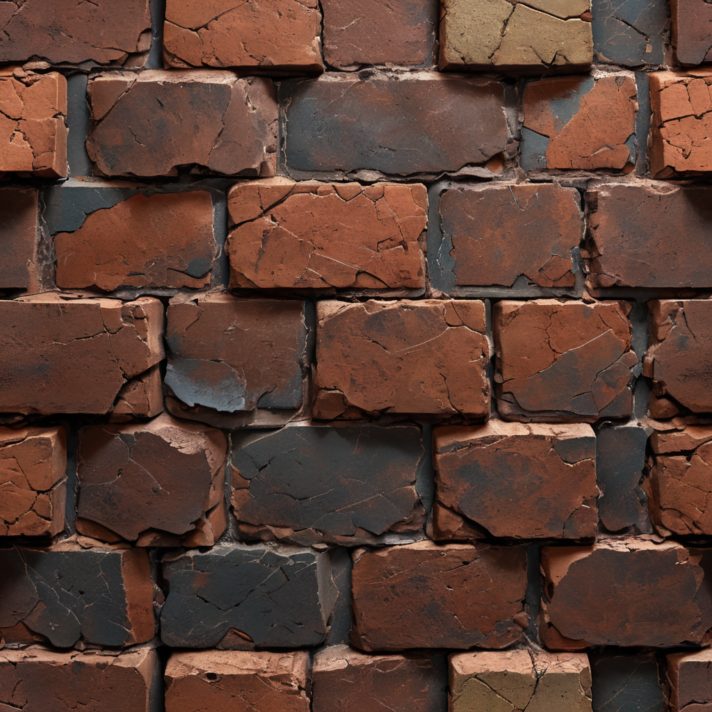 Cracked Brown brick texture, seamless