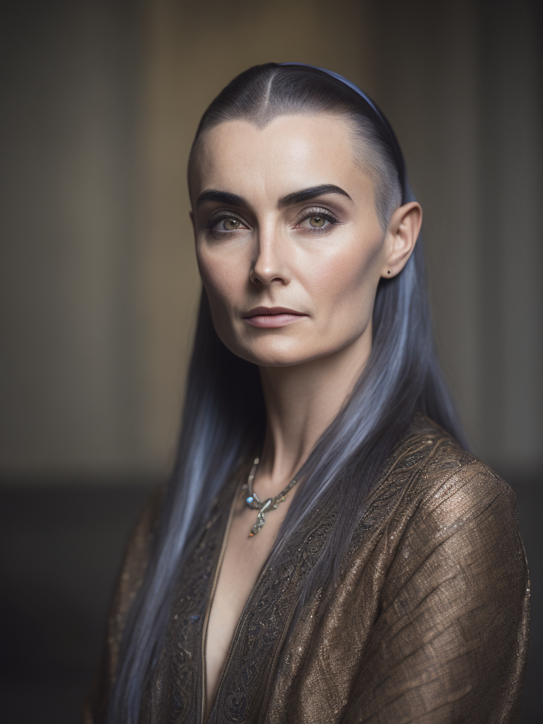 Sinead O'Connor with beautiful long hari in her element as a goddess, ultra photo realistic, HD