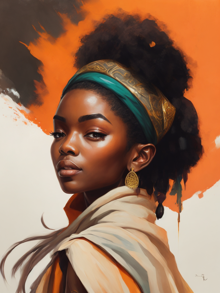 Create a full-body manga drawing of a young African character donning modernized traditional clothing, stretching their arms in a morning routine.