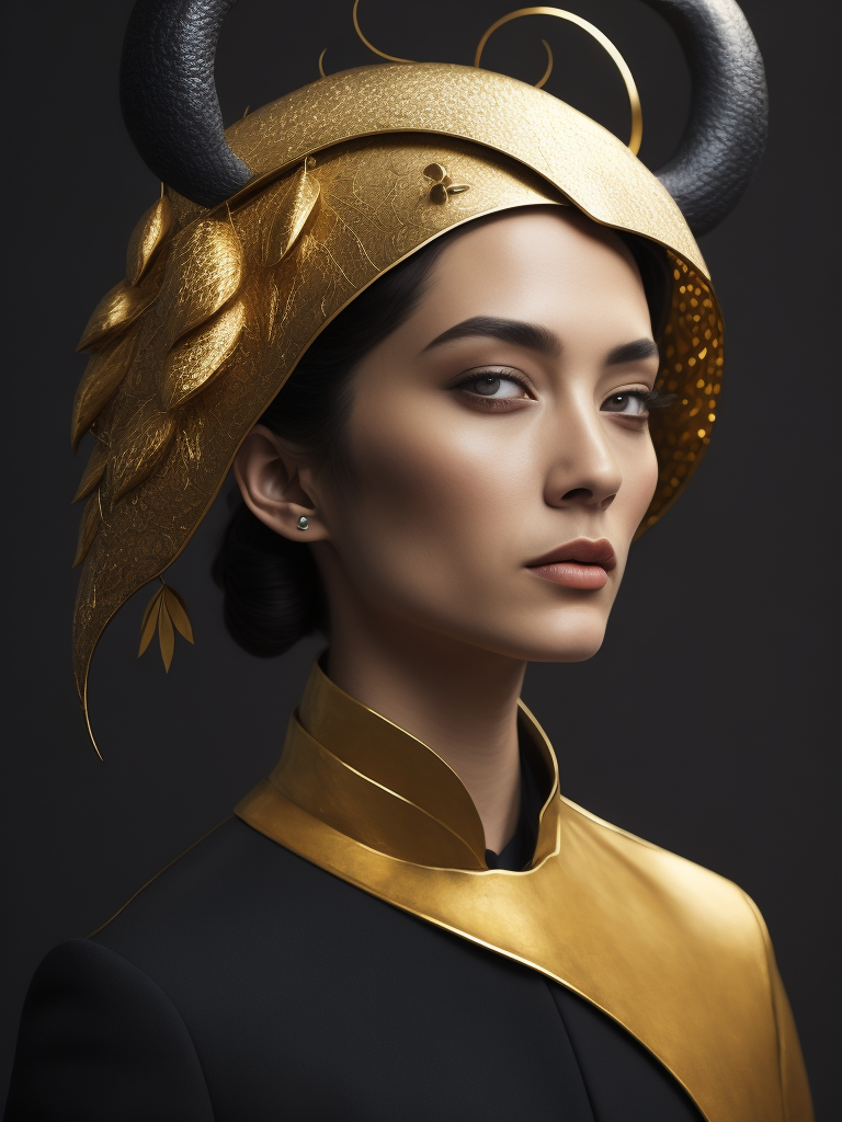 a woman wearing a realistic papier-mâché moon on her head, papier-mache moon, papier-mâché moon costume, in the style of sophisticated surrealism, photo-realistic still life, midnight navy and yellow gold, associated press photo, fashion photography, voluminous forms, curvilinear