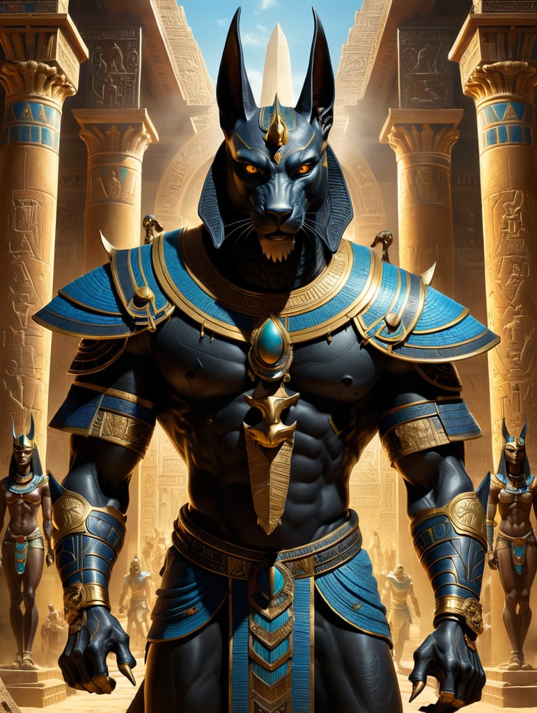 Craft a narrative explaining the origin of Anubis, focusing on the role given to him by Osiris. Highlight the sacred duty entrusted to Anubis and the weight of responsibility he carried