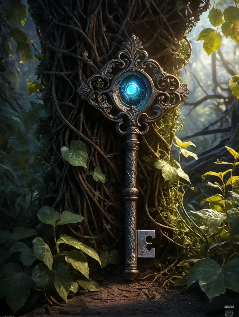 "The Magical Adventures of Luna and Leo" The Mysterious Glowing Key a peculiar, glowing key buried beneath a tangle of vines.