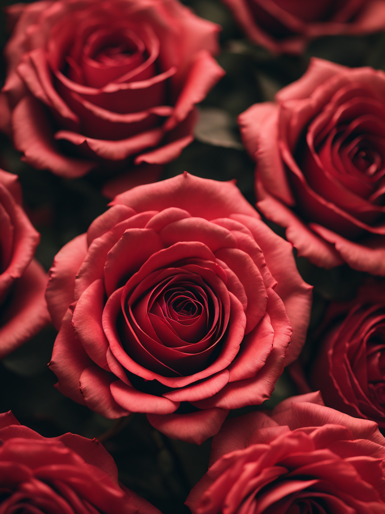 a thousand red rose flowers, 8k, depth of field,
