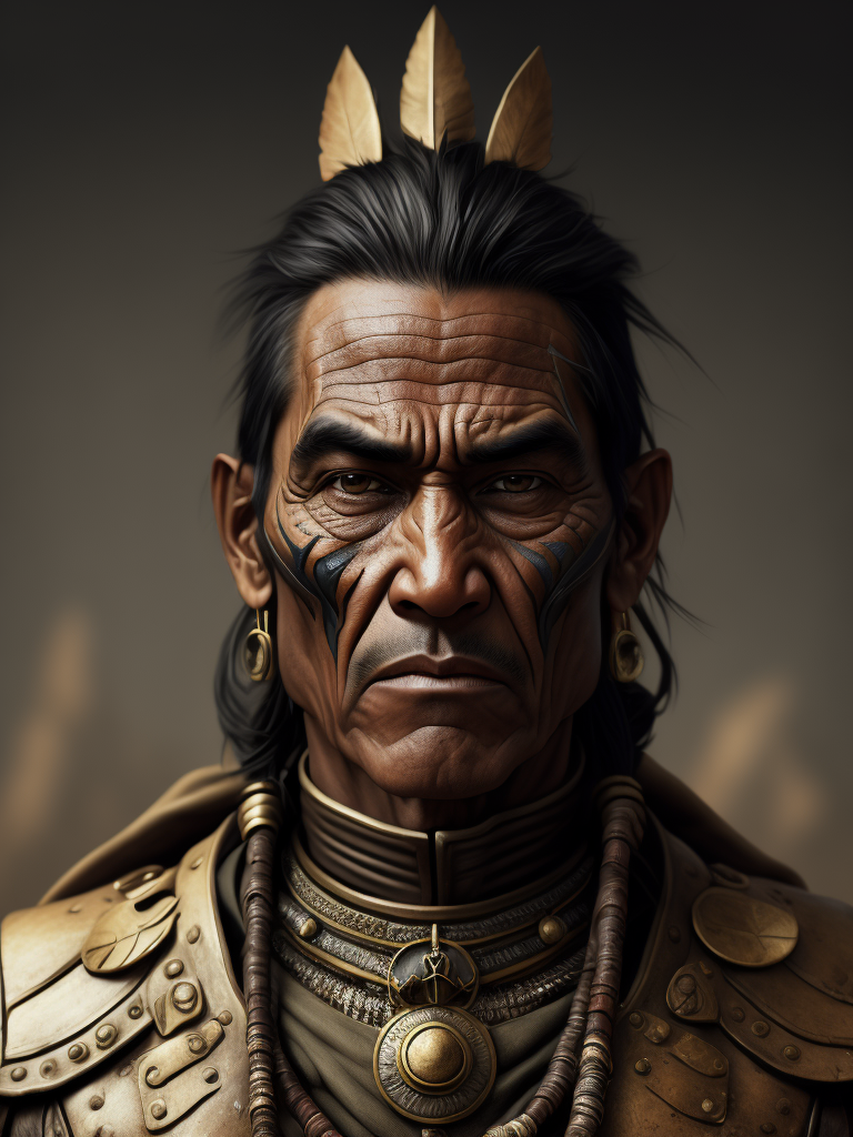 Poor native american warrior american 1890s, highly detailed, digital painting, splash art.