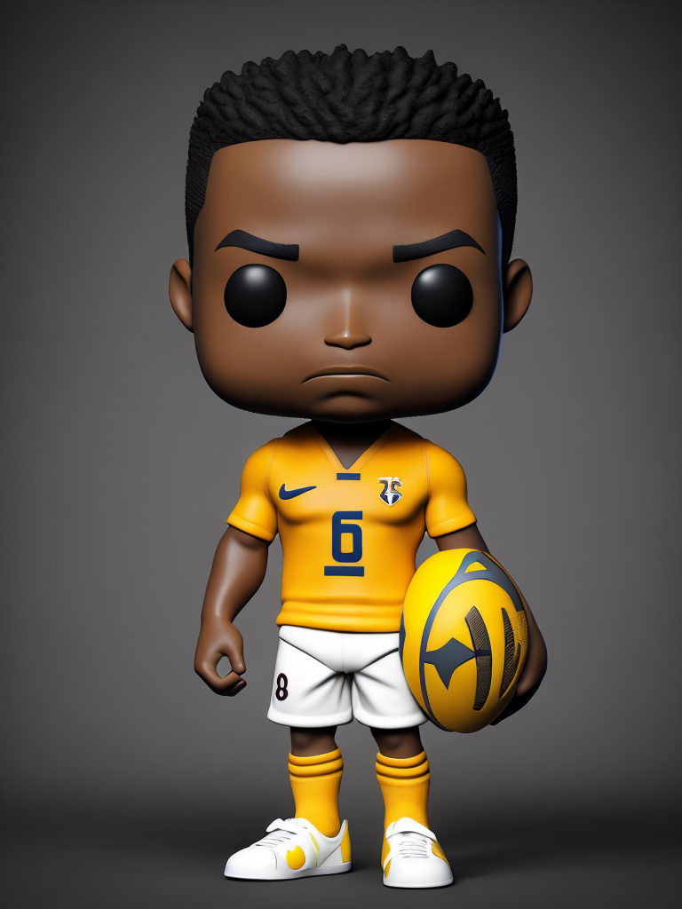 Full body 3d render of funko pop Pele