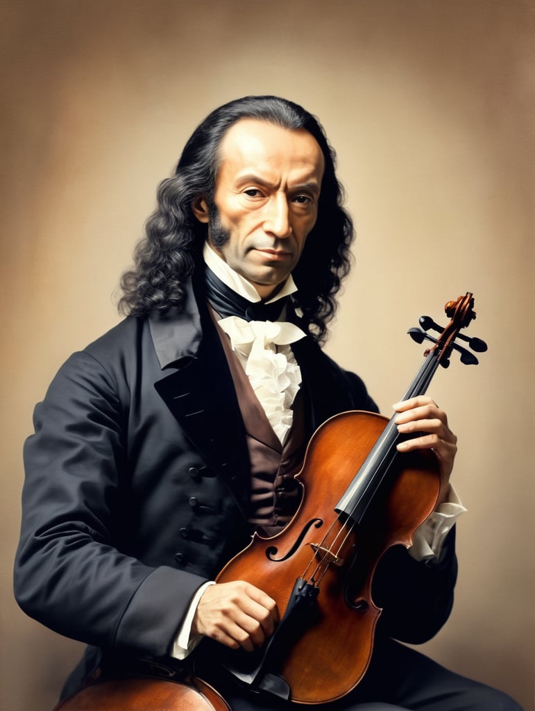 Portrait Niccolò Paganini - That is why Paganini is known as the devil's violinist.