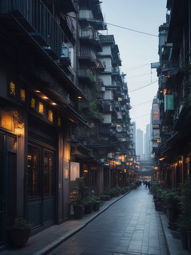 shanghai street, megacity