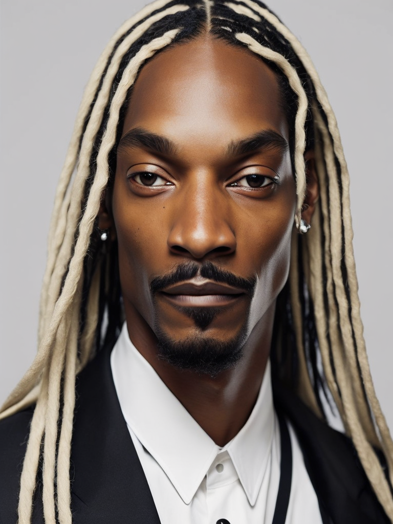Portrait of Snoop dogg like a white blonde man from sweden
