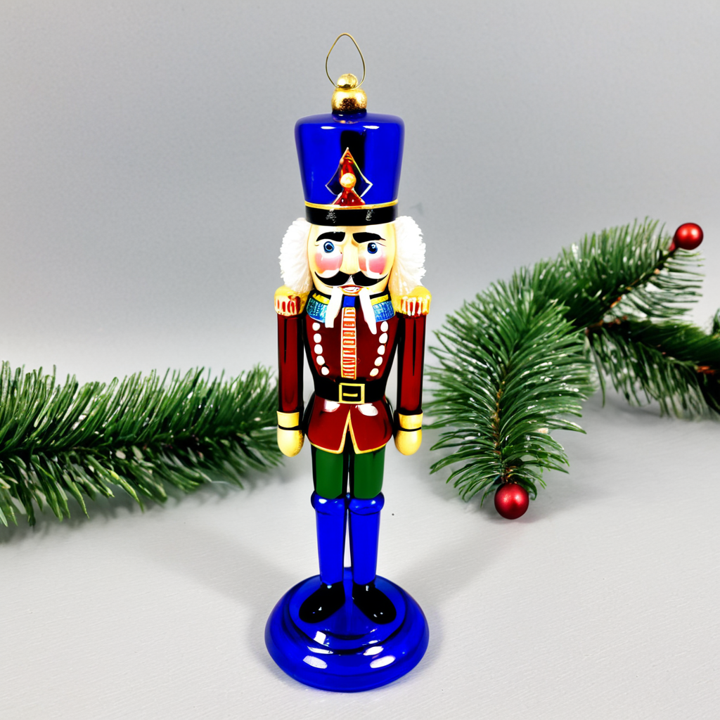 nutcracker small glass glass figure, Christmas toy for the Christmas tree
